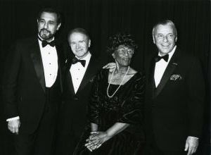 Frank Sinatra, Ella Fitzgerald, Red Buttons, Placido Domingo 1984 NYC.jpg